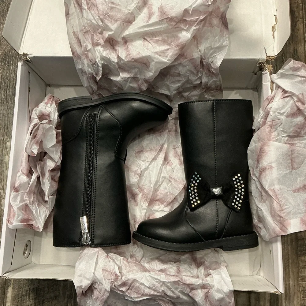 Jessica Simpson Black Little Girls' Mid-Calf Boots with Bow Size 7